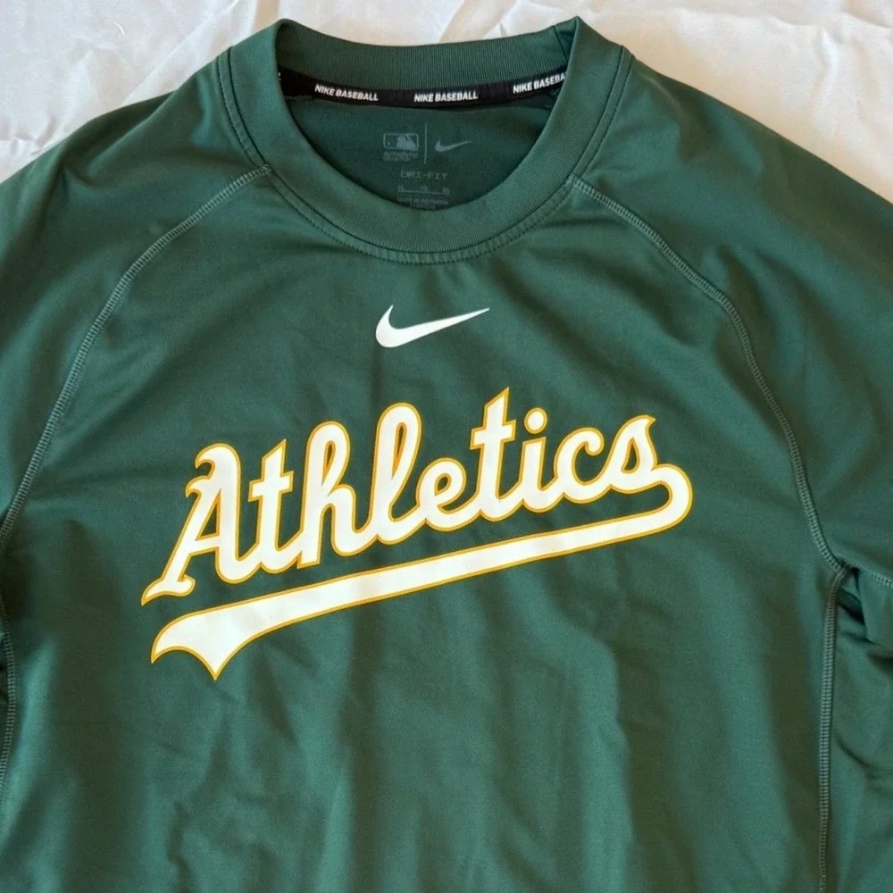 Nike Mens Oakland Athletics Dri-Fit Baseball Shirt XL Green MLB Sport Authentic